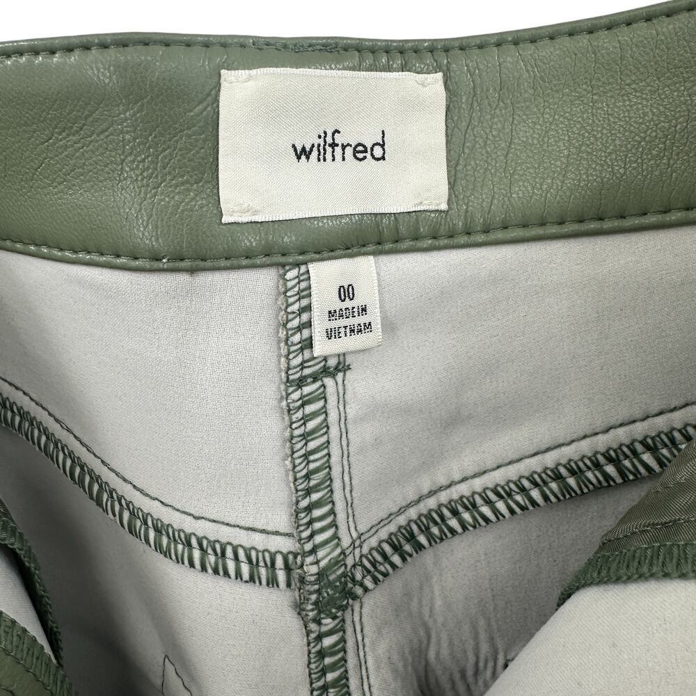 Aritzia Wilfred The Melina Pants Vegan Leather Cropped Sage Green Size‎ 00 - Picture 8 of 10